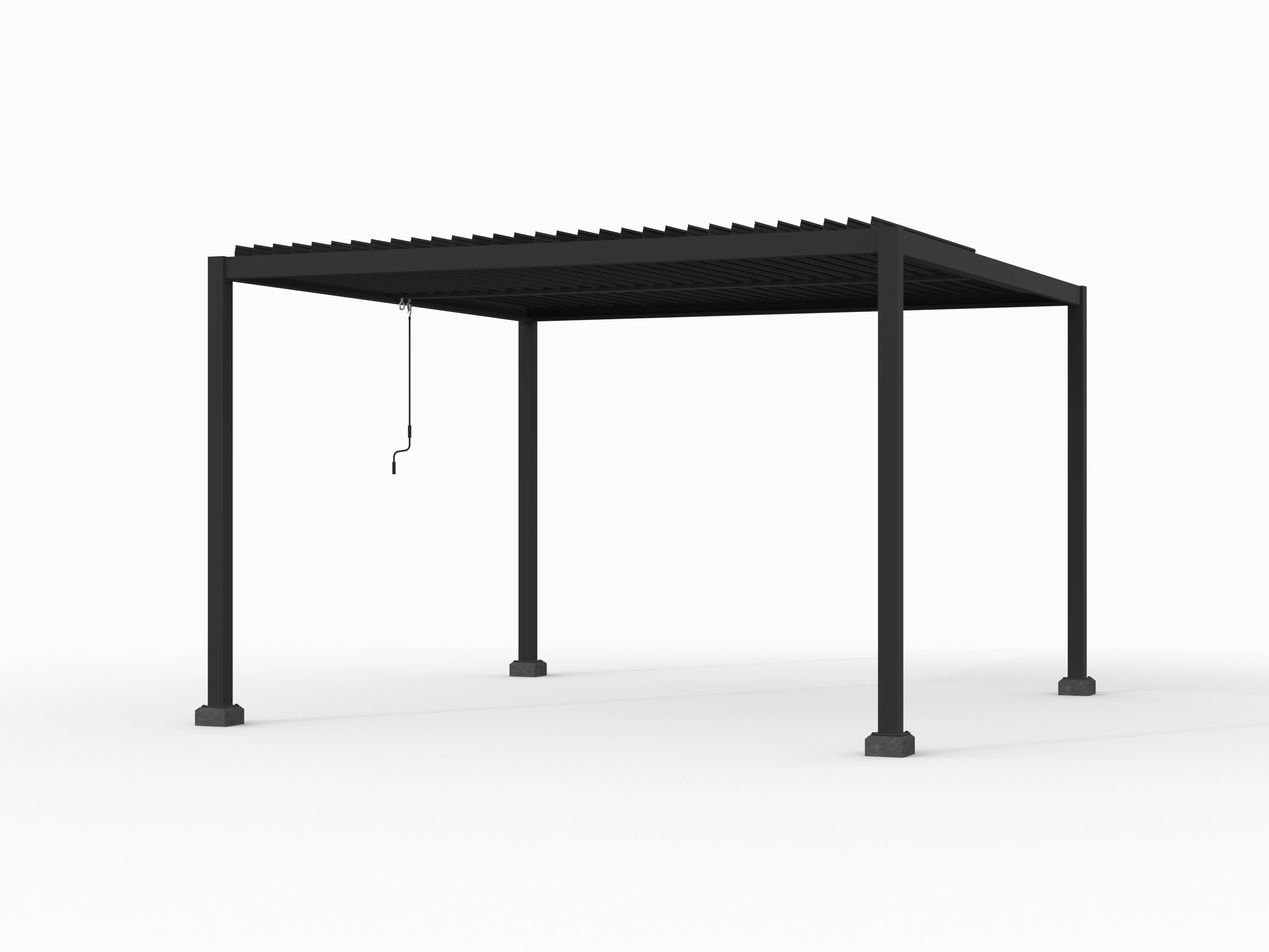 Aluminium Pergola met Lamellen Zwart 400 x 400 cm - Afbeelding 6